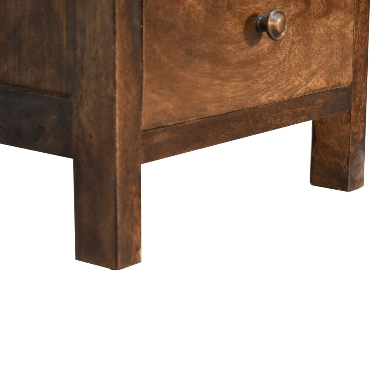 Farmhouse Mini Classic Grey Country Nightstand - Solid Mango Wood Bedside Table for Bedroom - product view 7 showing...