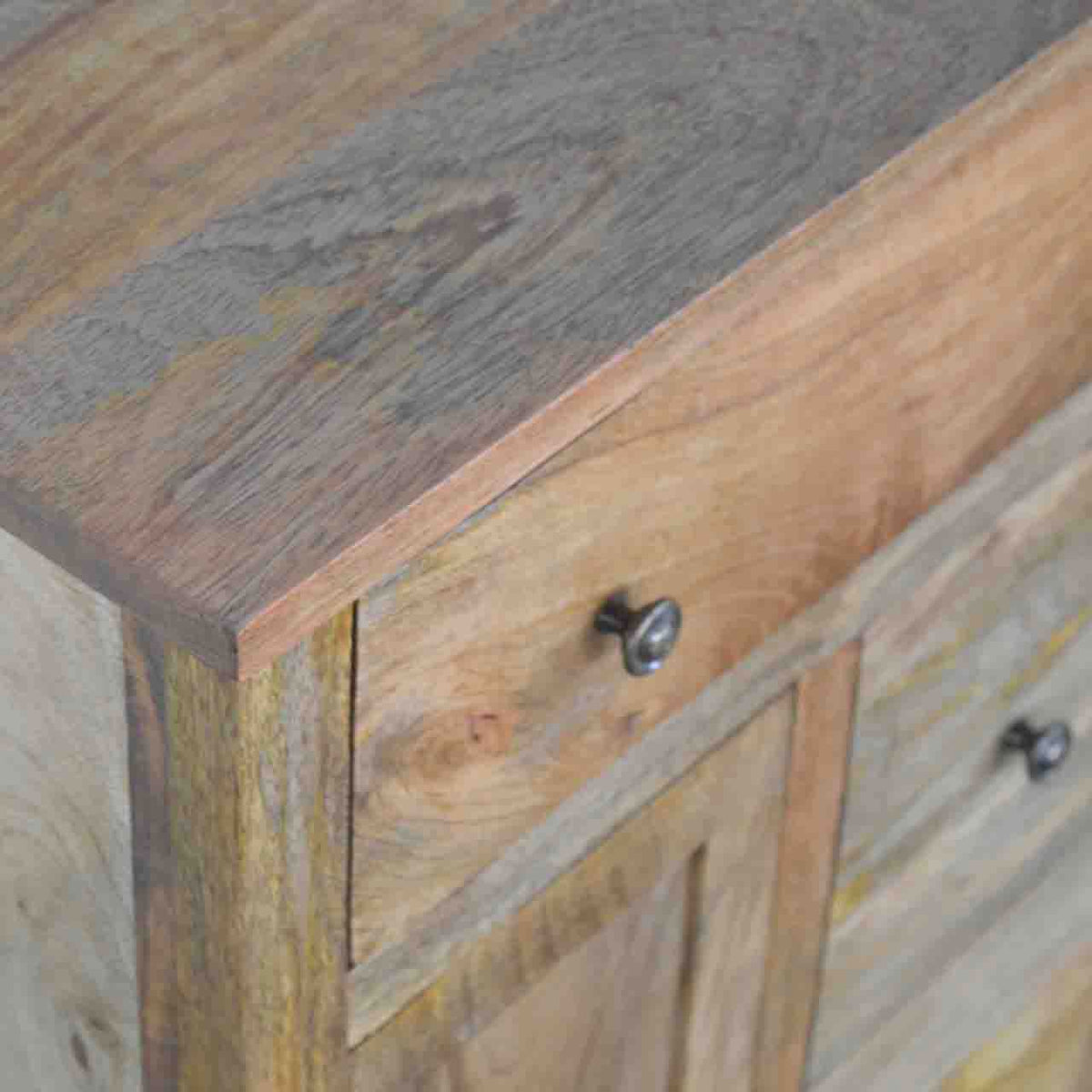 Farmhouse Multi Drawer Country Console - Entryway & Hallway Table in Solid Mango Wood - product view 3 showing...