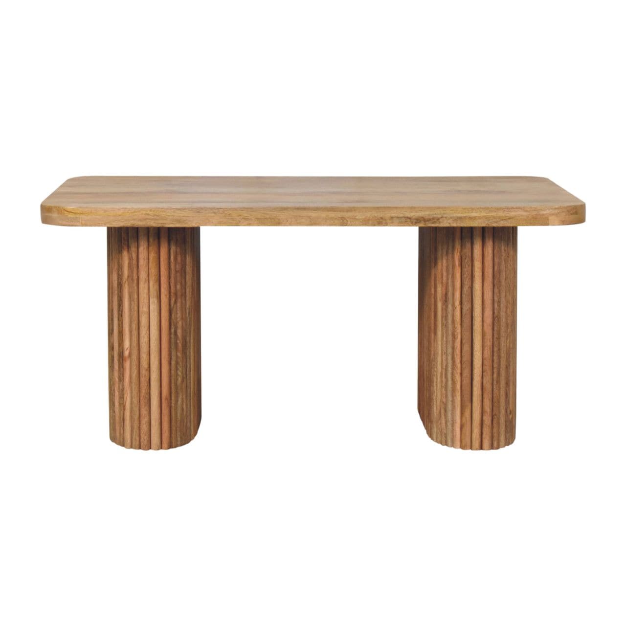 Farmhouse Soba Bench - Solid Mango Wood Seating Furniture for Entryway - product view 2 showing handcrafted solid mango...