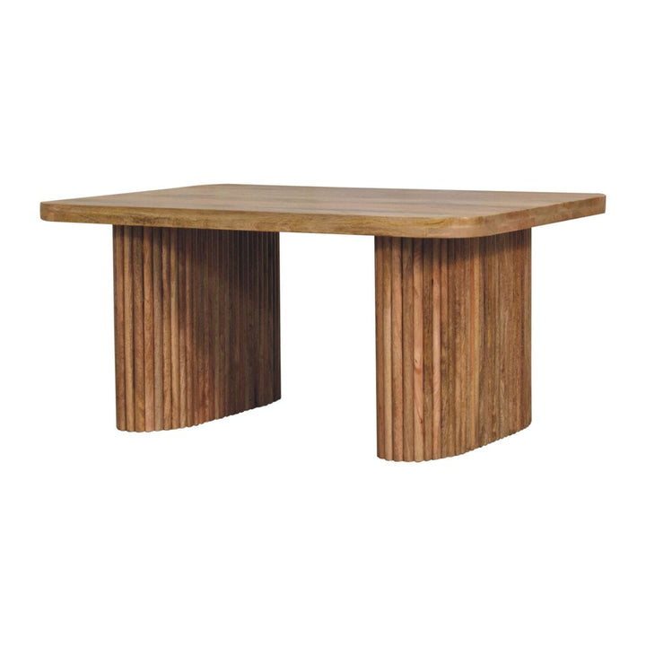 Farmhouse Soba Bench - Solid Mango Wood Seating Furniture for Entryway - product view 4 showing handcrafted solid mango...