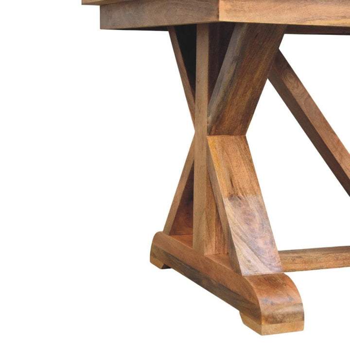 farmhouse Treston Dining Table - Solid Mango Wood Kitchen Table - product view 8 showing handcrafted solid mango wood...