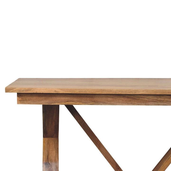 farmhouse Treston Dining Table - Solid Mango Wood Kitchen Table - product view 5 showing handcrafted solid mango wood...