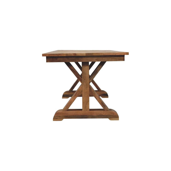 farmhouse Treston Dining Table - Solid Mango Wood Kitchen Table - product view 9 showing handcrafted solid mango wood...
