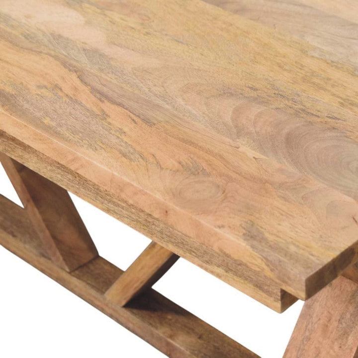 farmhouse Treston Dining Table - Solid Mango Wood Kitchen Table - product view 7 showing handcrafted solid mango wood...