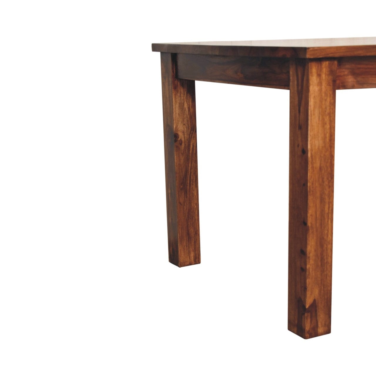 Farmhouse Tula Dining Table - Solid Mango Wood Kitchen Table - product view 8 showing handcrafted solid mango wood dining...