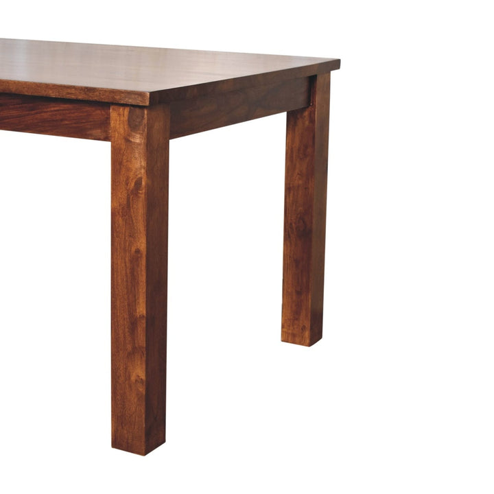 Farmhouse Tula Dining Table - Solid Mango Wood Kitchen Table - product view 6 showing handcrafted solid mango wood dining...