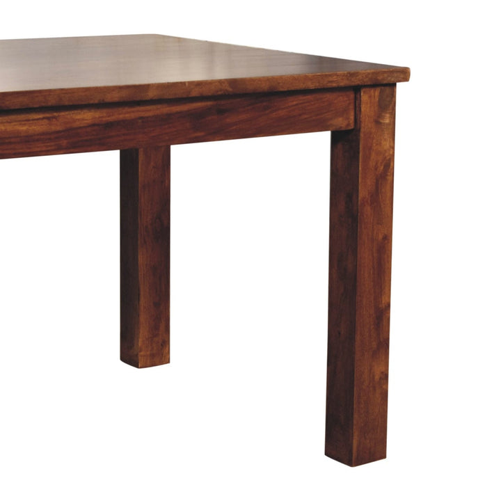Farmhouse Tula Dining Table - Solid Mango Wood Kitchen Table - product view 5 showing handcrafted solid mango wood dining...