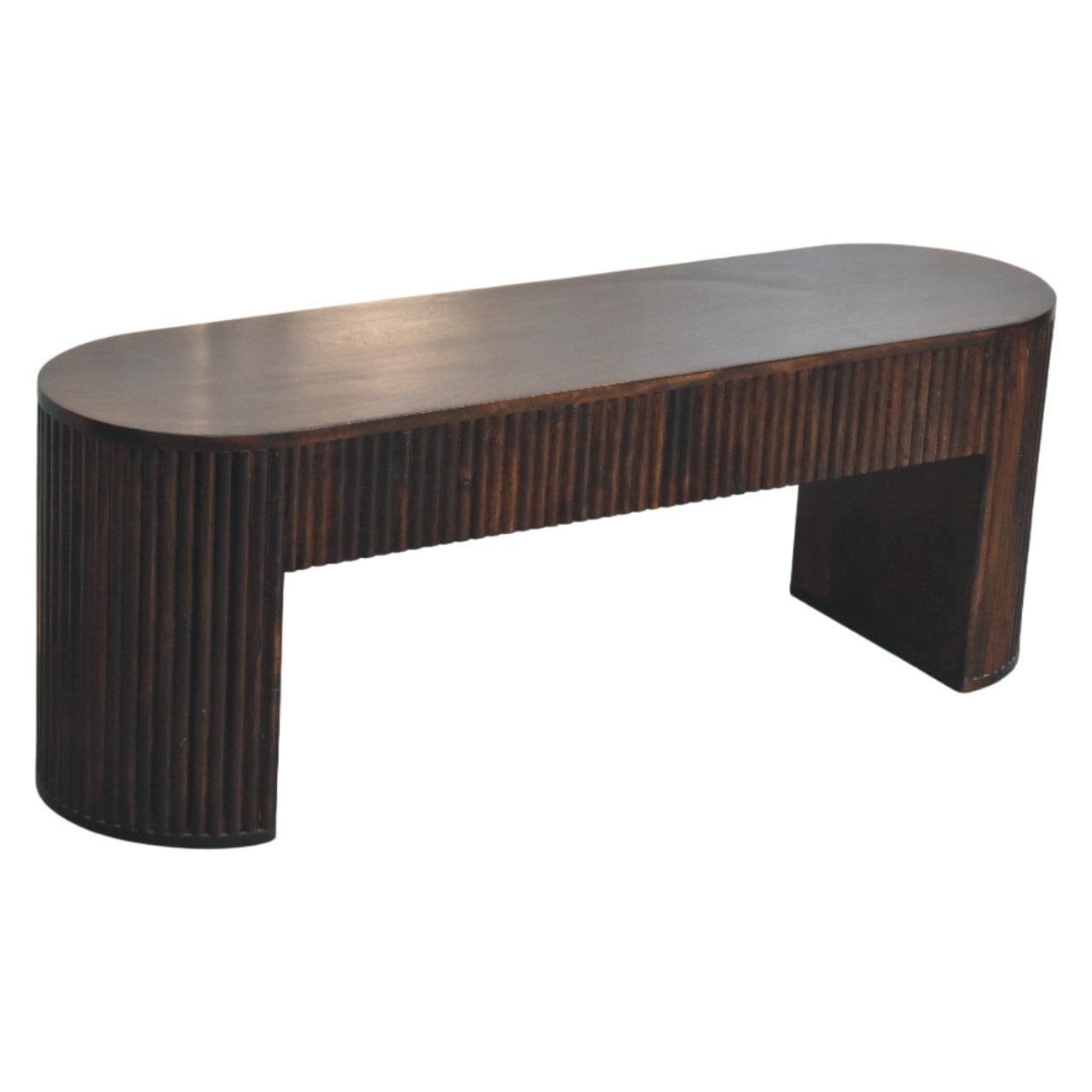 Farmhouse Velvet Mocha TV Stand - Solid Mango Wood Entertainment Unit for Living Room - product view 7 showing...