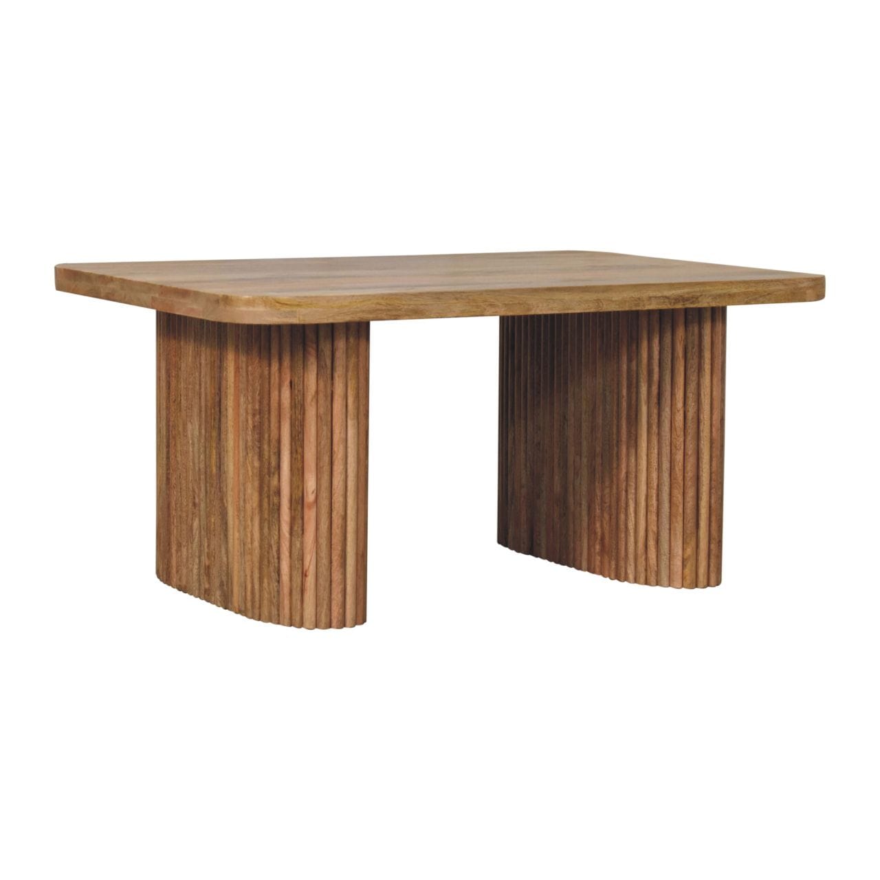 Farmhouse Soba Bench - Solid Mango Wood Seating Furniture for Entryway - product view 3 showing handcrafted solid mango...