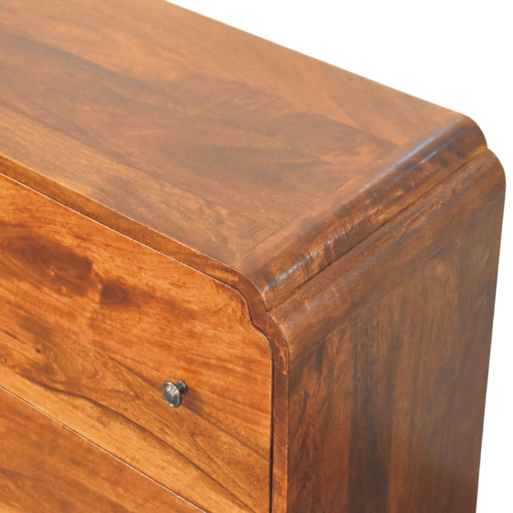 Functional Newton Chestnut 3 Drawer Dresser - Solid Mango Wood Storage Chest for Bedroom - product view 5 showing...