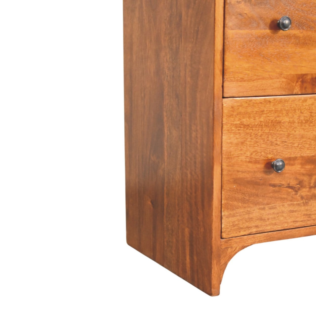 Functional Newton Chestnut 3 Drawer Dresser - Solid Mango Wood Storage Chest for Bedroom - product view 7 showing...