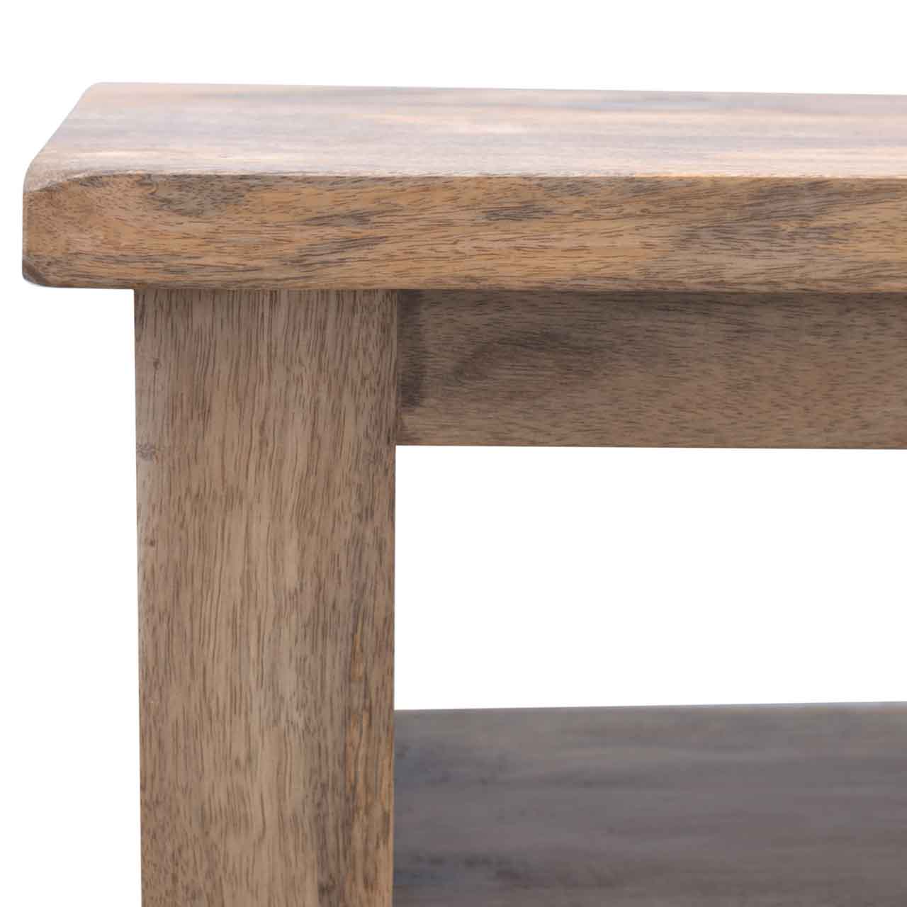 Functional Open Slot 3 Drawer TV Stand - Solid Mango Wood Entertainment Center for Living Room - product view 3 showing...