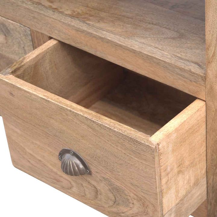 Functional Open Slot 3 Drawer TV Stand - Solid Mango Wood Entertainment Center for Living Room - product view 6 showing...