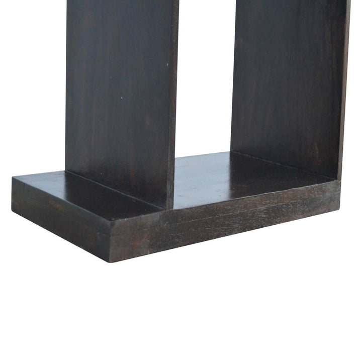 Geometric Zig Zag Display Unit - Solid Mango Wood Bookcase for Living Room - product view 8 showing handcrafted solid...