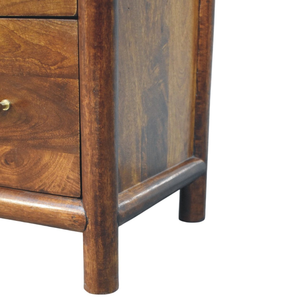 Glamorous Regency 3-Drawer Dresser - Solid Mango Wood Storage Chest for Bedroom - product view 6 showing handcrafted...