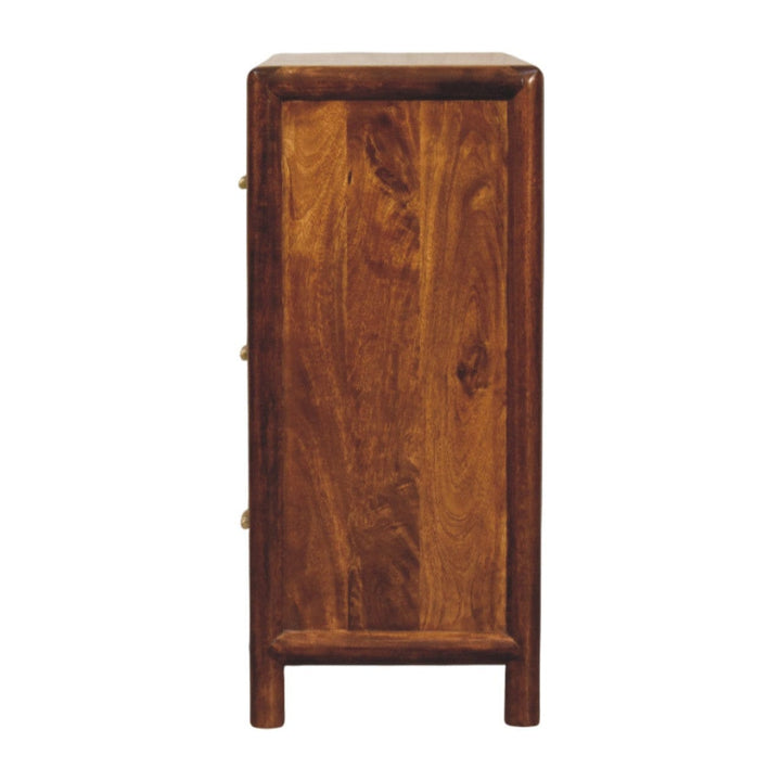 Glamorous Regency 3-Drawer Dresser - Solid Mango Wood Storage Chest for Bedroom - product view 7 showing handcrafted...