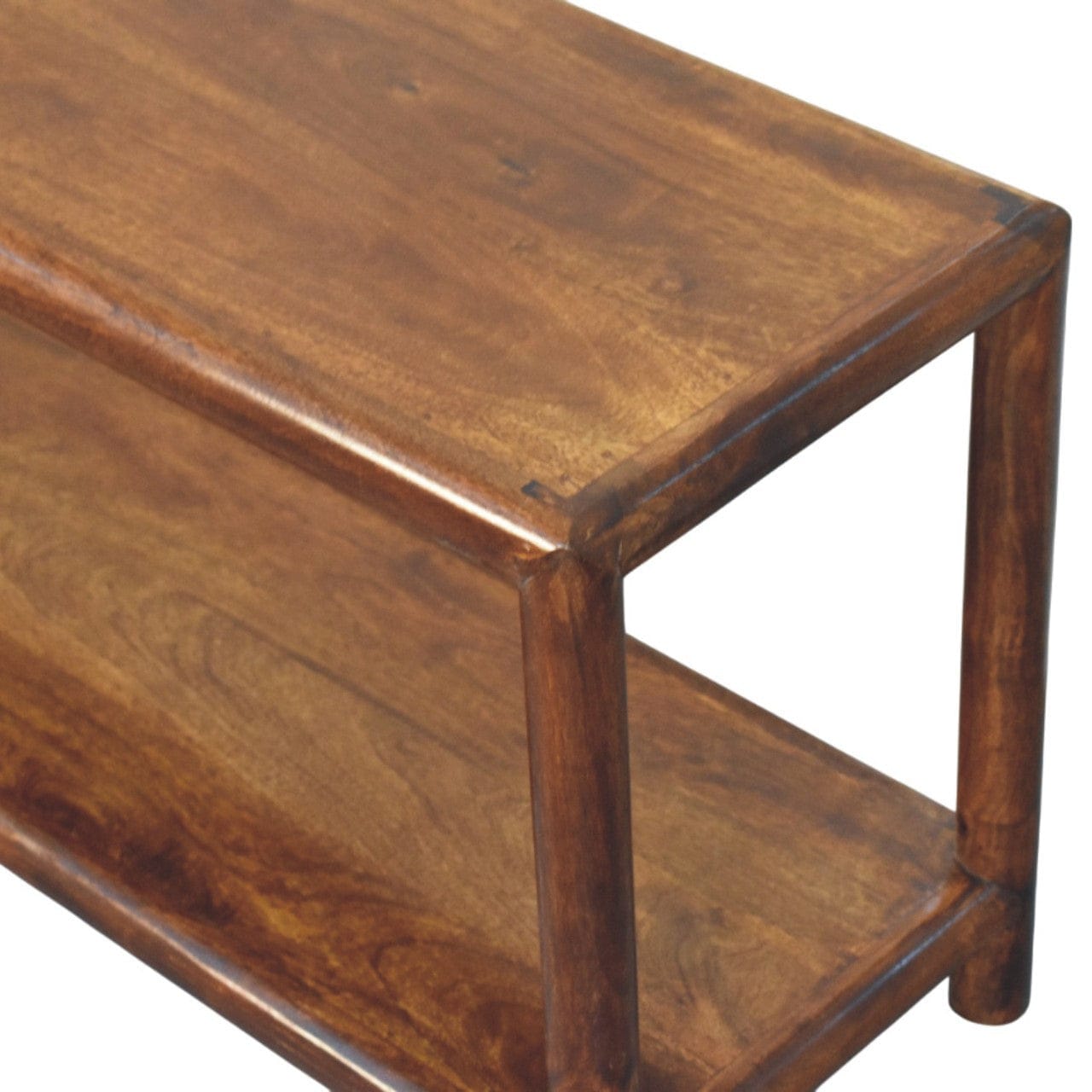 Glamorous Regency Bench - Solid Mango Wood Seating Furniture for Entryway - product view 6 showing handcrafted solid...