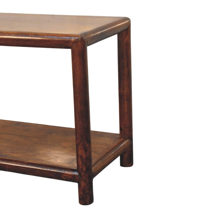 Glamorous Regency Bench - Solid Mango Wood Seating Furniture for Entryway - product view 5 showing handcrafted solid...