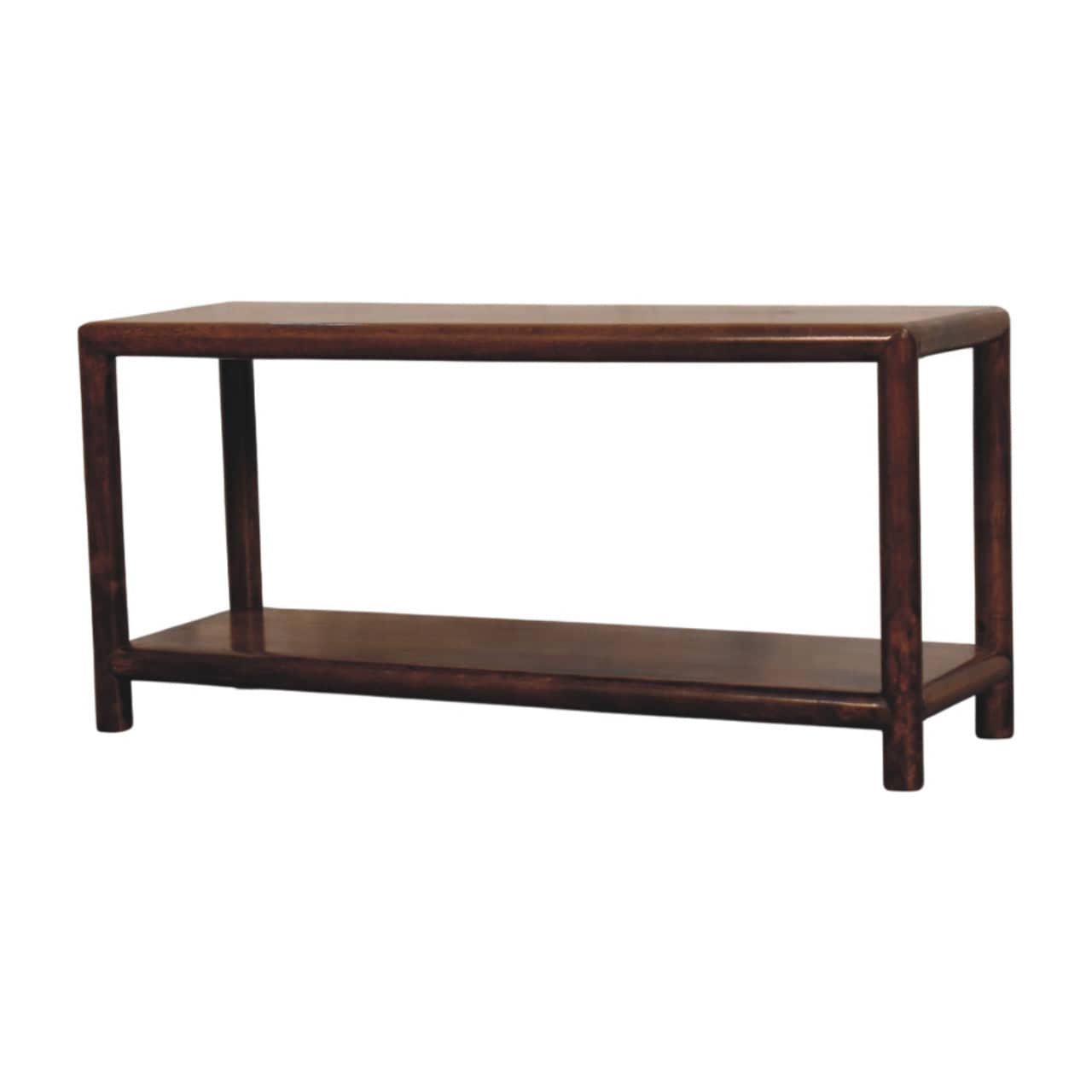 Glamorous Regency Bench - Solid Mango Wood Seating Furniture for Entryway - product view 3 showing handcrafted solid...