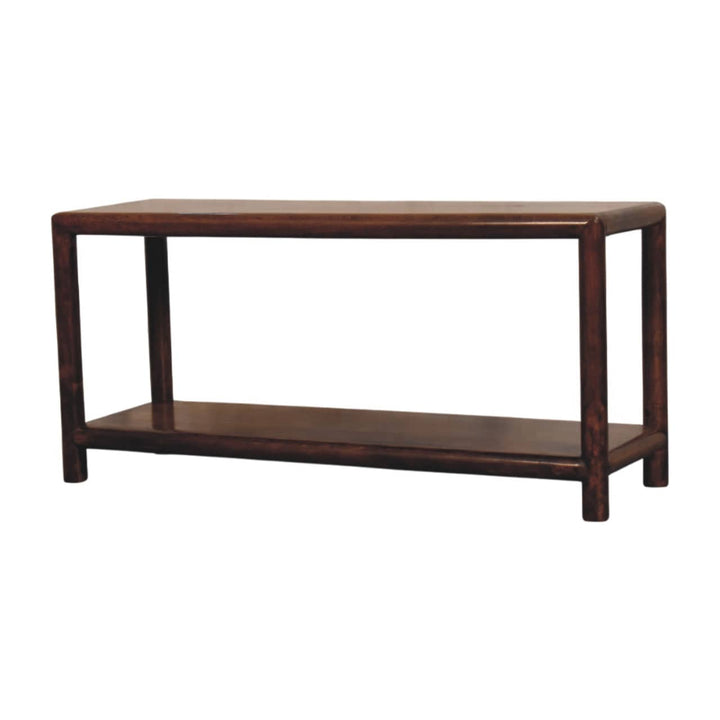 Glamorous Regency Bench - Solid Mango Wood Seating Furniture for Entryway - product view 3 showing handcrafted solid...