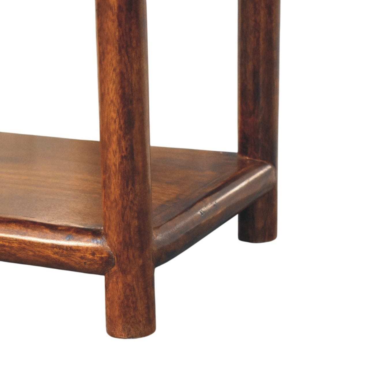Glamorous Regency Chestnut Nightstand - Solid Mango Wood Bedside Table for Bedroom - product view 7 showing handcrafted...