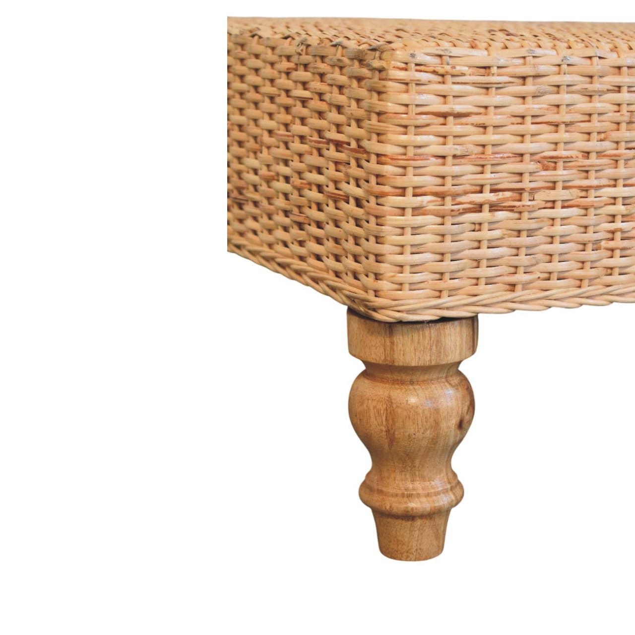 Glamorous Regency Woven Coffee Table - Solid Mango Wood Center Table for Living Room - product view 6 showing handcrafted...