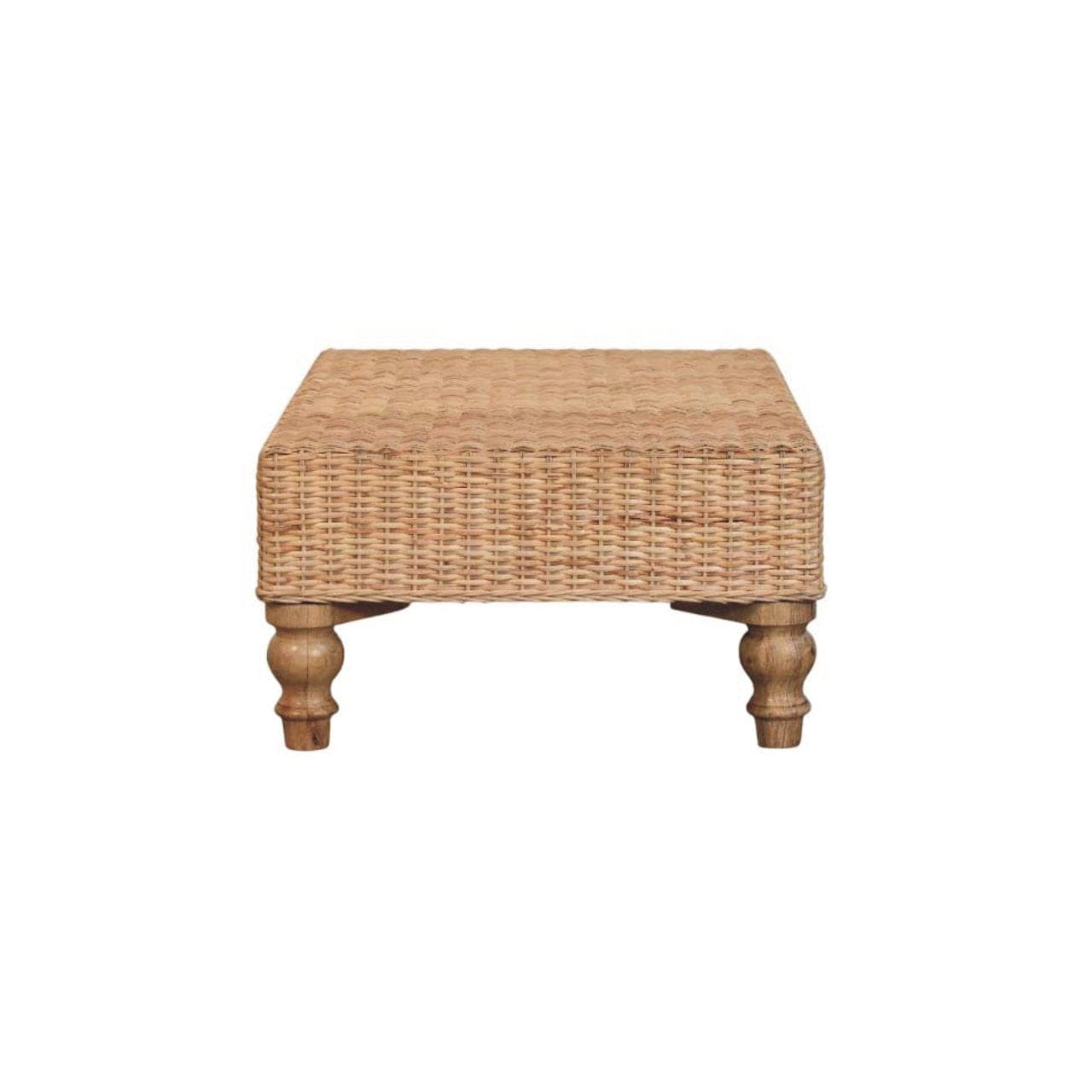 Glamorous Regency Woven Coffee Table - Solid Mango Wood Center Table for Living Room - product view 8 showing handcrafted...