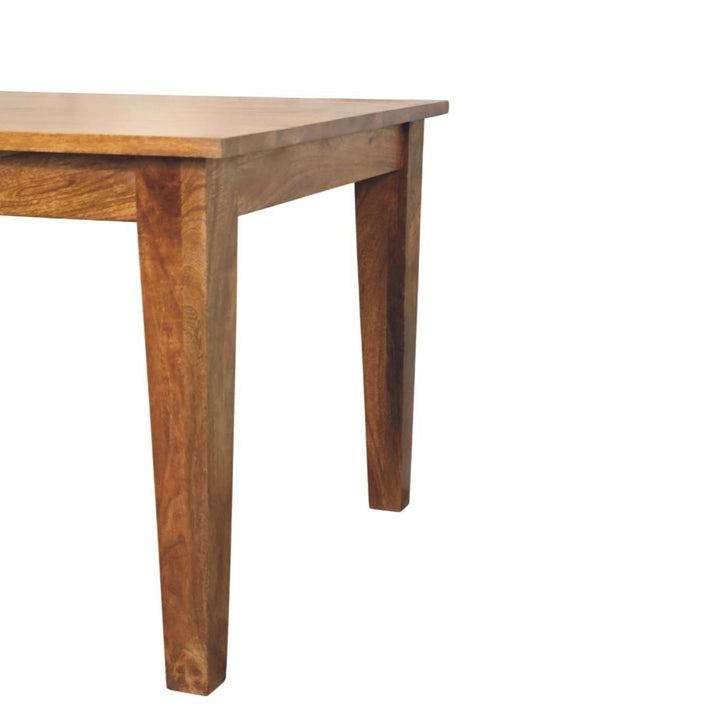 Golden Teak Solid Mango Wood Dining Table for Dining Room - product view 5 showing handcrafted solid mango wood dining table