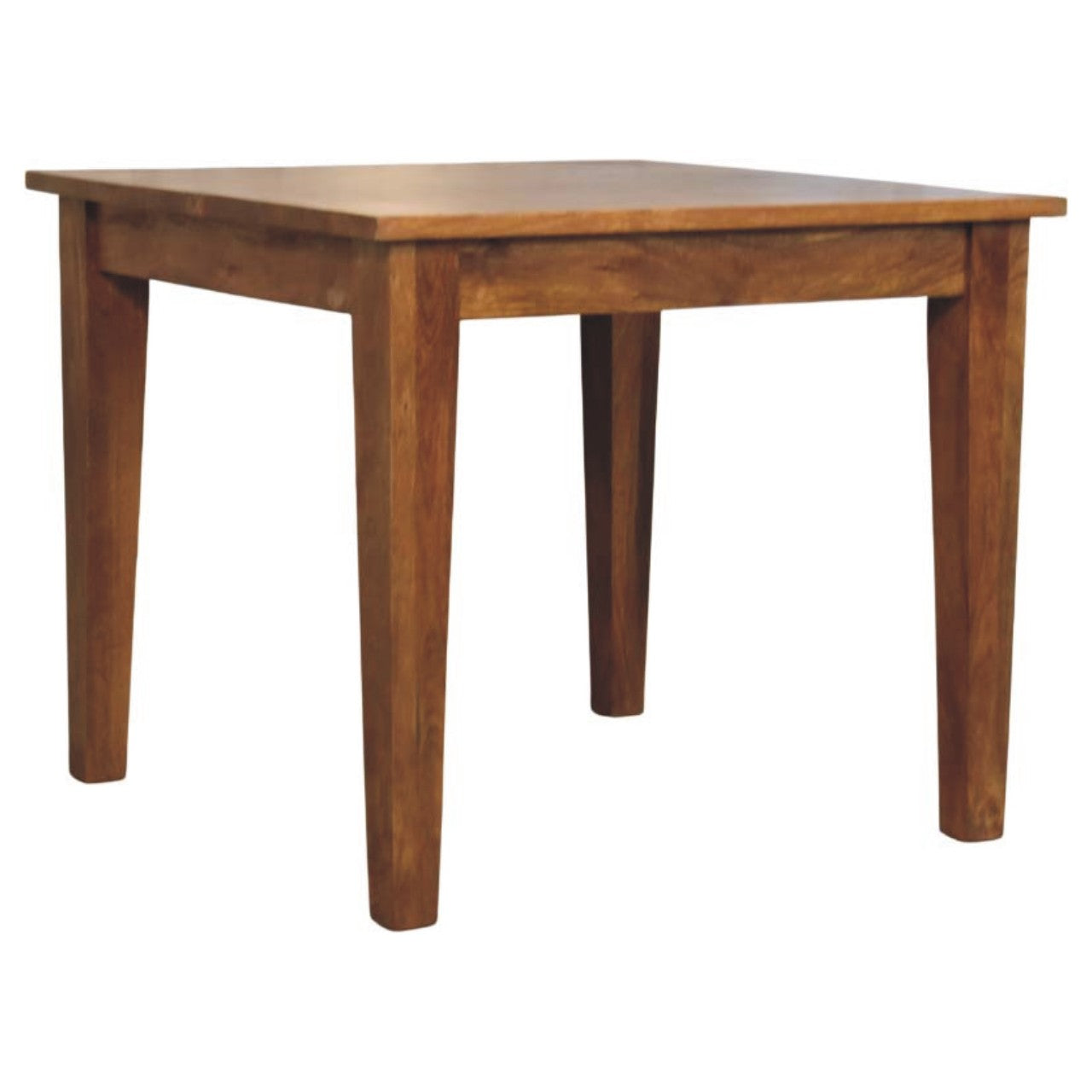 Golden Teak Solid Mango Wood Dining Table for Dining Room - product view 2 showing handcrafted solid mango wood dining table