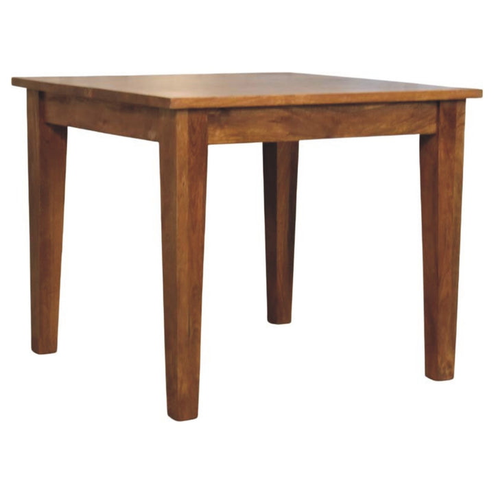 Golden Teak Solid Mango Wood Dining Table for Dining Room - product view 2 showing handcrafted solid mango wood dining table