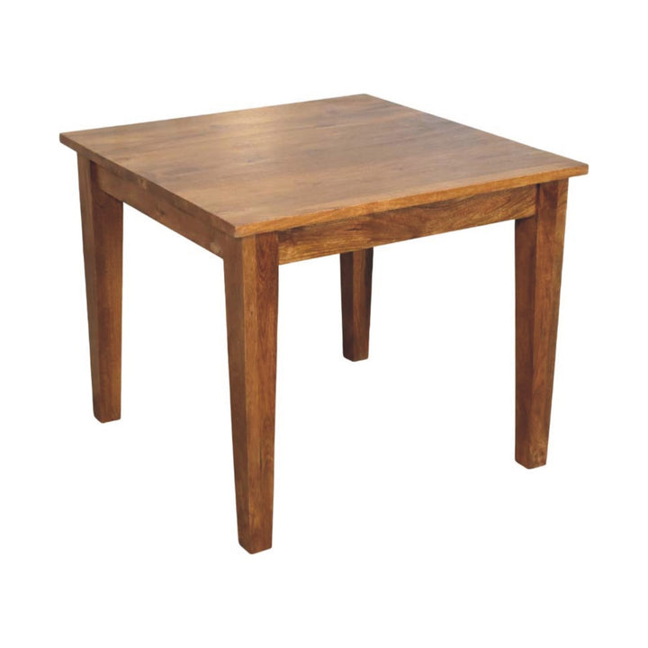 Golden Teak Solid Mango Wood Dining Table for Dining Room - product view 3 showing handcrafted solid mango wood dining table