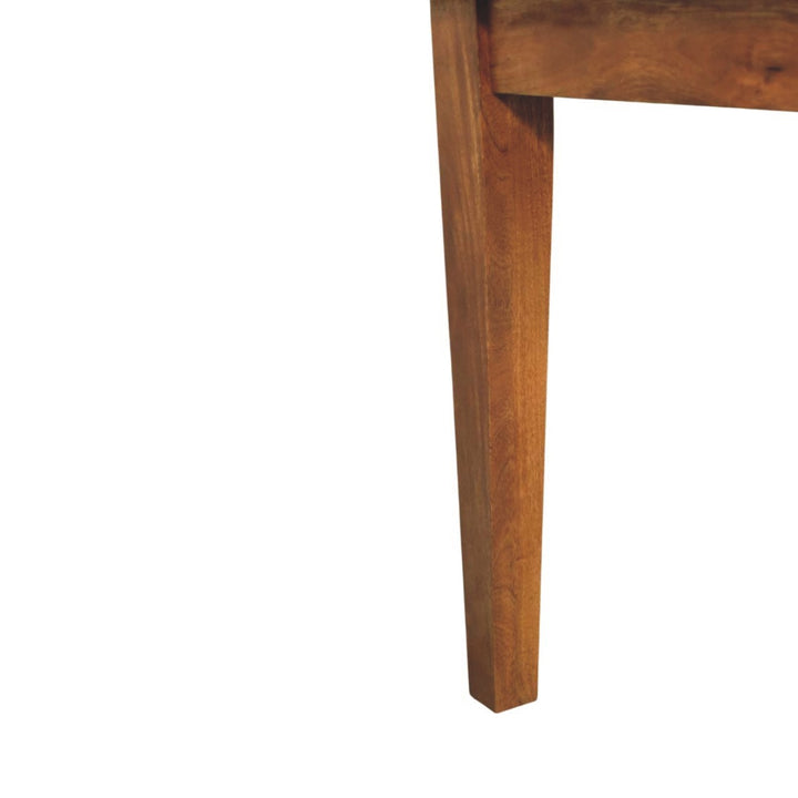 Golden Teak Solid Mango Wood Dining Table for Dining Room - product view 6 showing handcrafted solid mango wood dining table