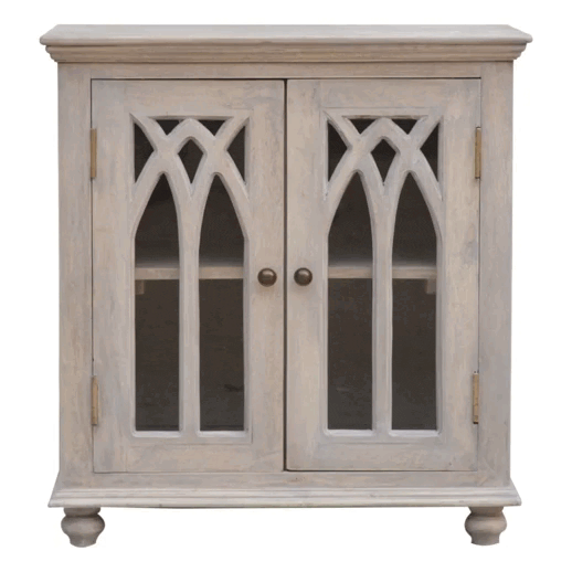 Mid-Century Modern Sideboard - Solid Mango Wood Buffet Cabinet for Dining Room - product view 8 showing handcrafted solid...