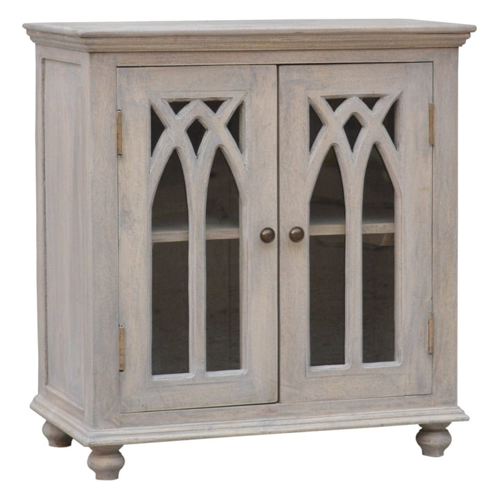 Mid-Century Modern Sideboard - Solid Mango Wood Buffet Cabinet for Dining Room - product view 2 showing handcrafted solid...
