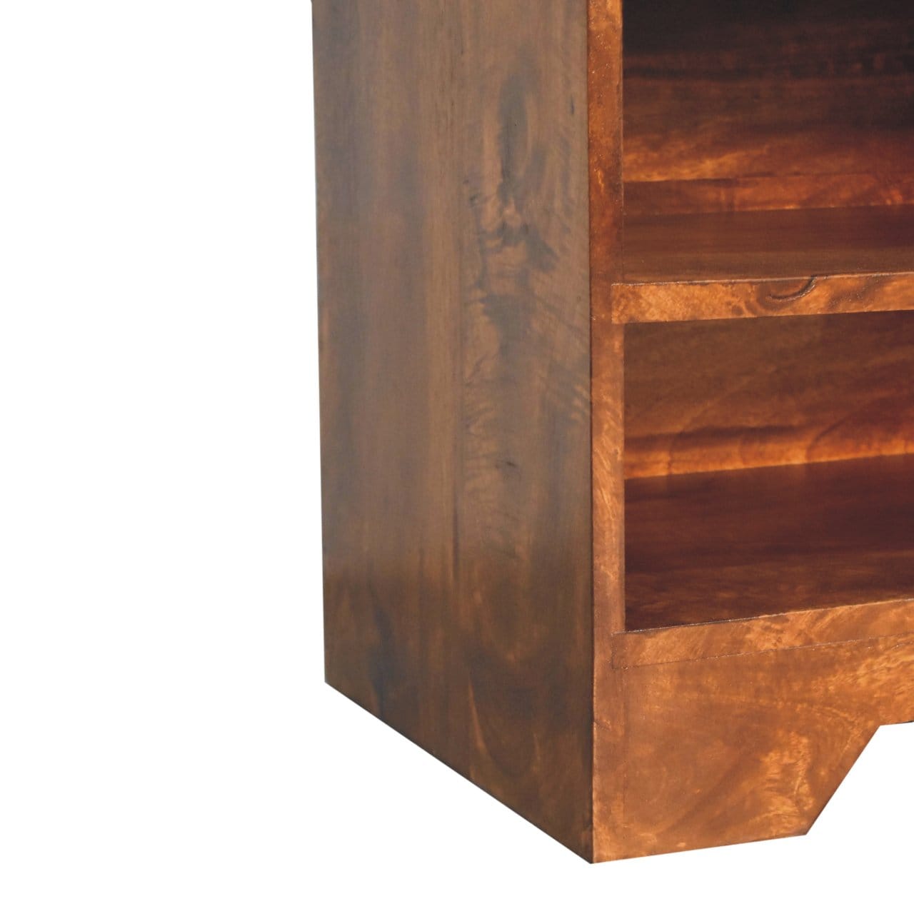 Handcrafted Retreat Chestnut Shoe Bench - Solid Mango Wood Seating Furniture for Entryway - product view 8 showing...