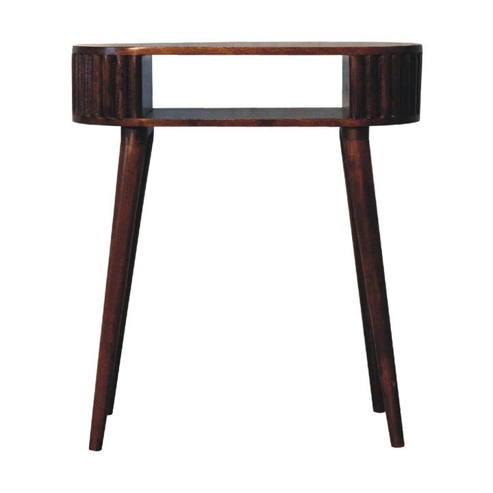 Handcrafted Stripe Chestnut Writing Desk - Solid Mango Wood Writing Table for Home Office - main view showing handcrafted...