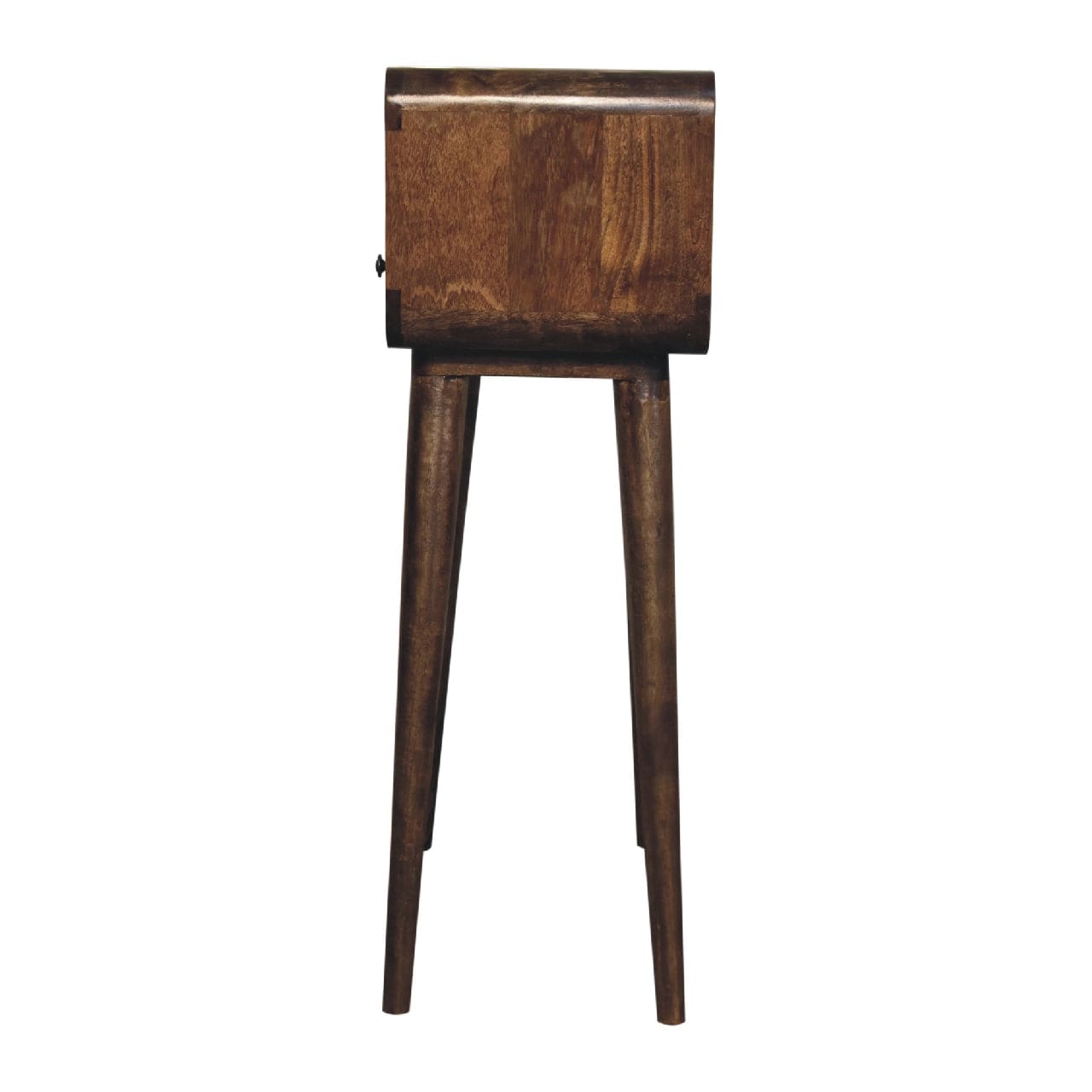 Handcrafted Mini Grey-wash Curved Console - Entryway & Hallway Table in Solid Mango Wood - product view 8 showing...