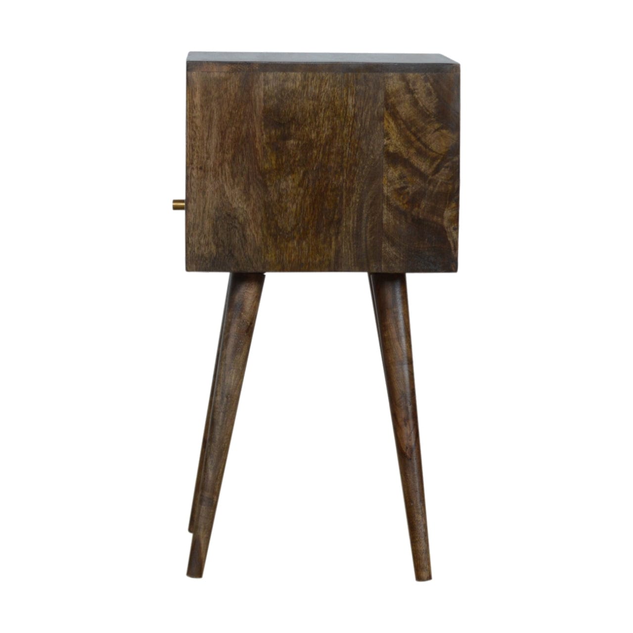 Handcrafted Mini Grey Washed Nightstand - Solid Mango Wood Bedside Table for Bedroom - product view 7 showing handcrafted...