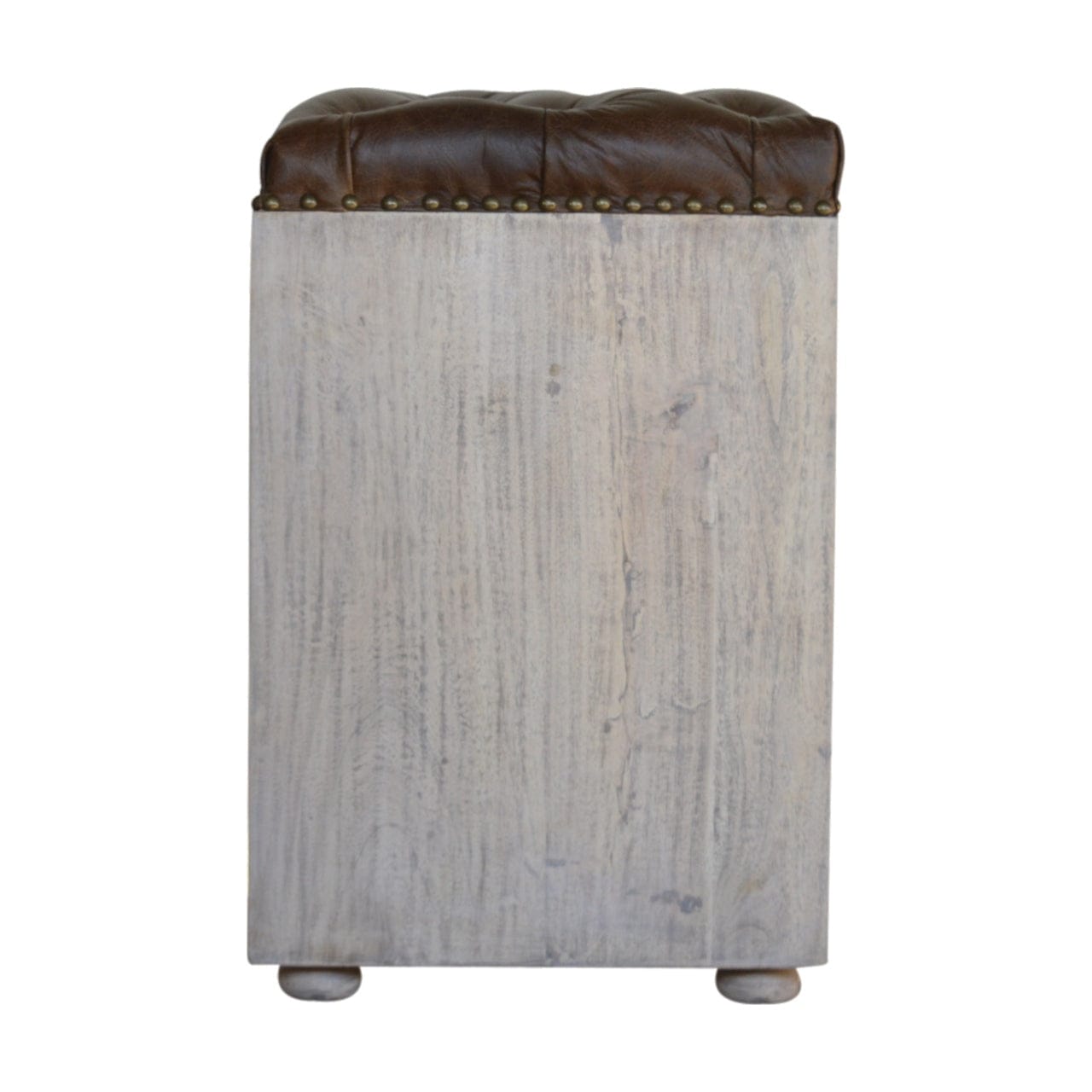 Handcrafted Stone Open Storage Bench - Solid Mango Wood Seating Furniture for Entryway - product view 7 showing...
