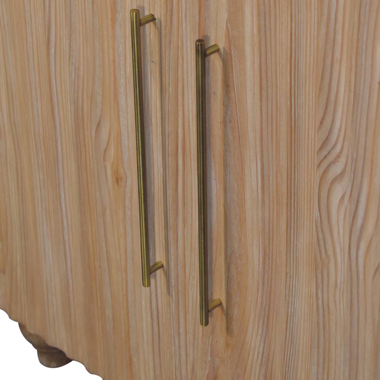 Handcrafted Sandgrain & Mango Sideboard - Solid Mango Wood Buffet Cabinet for Dining Room - product view 5 showing...