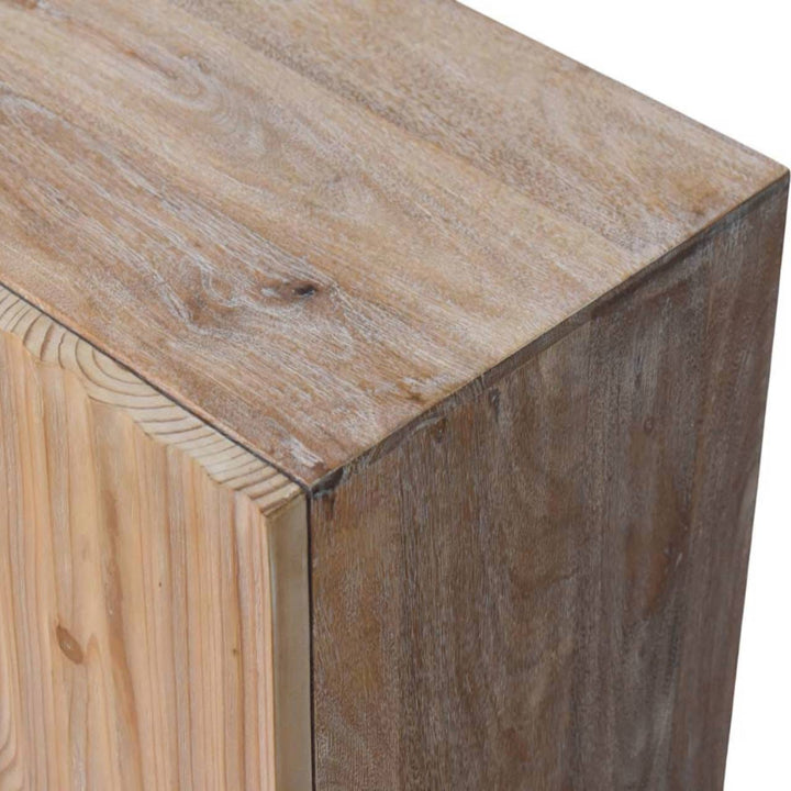Handcrafted Sandgrain & Mango Sideboard - Solid Mango Wood Buffet Cabinet for Dining Room - product view 6 showing...