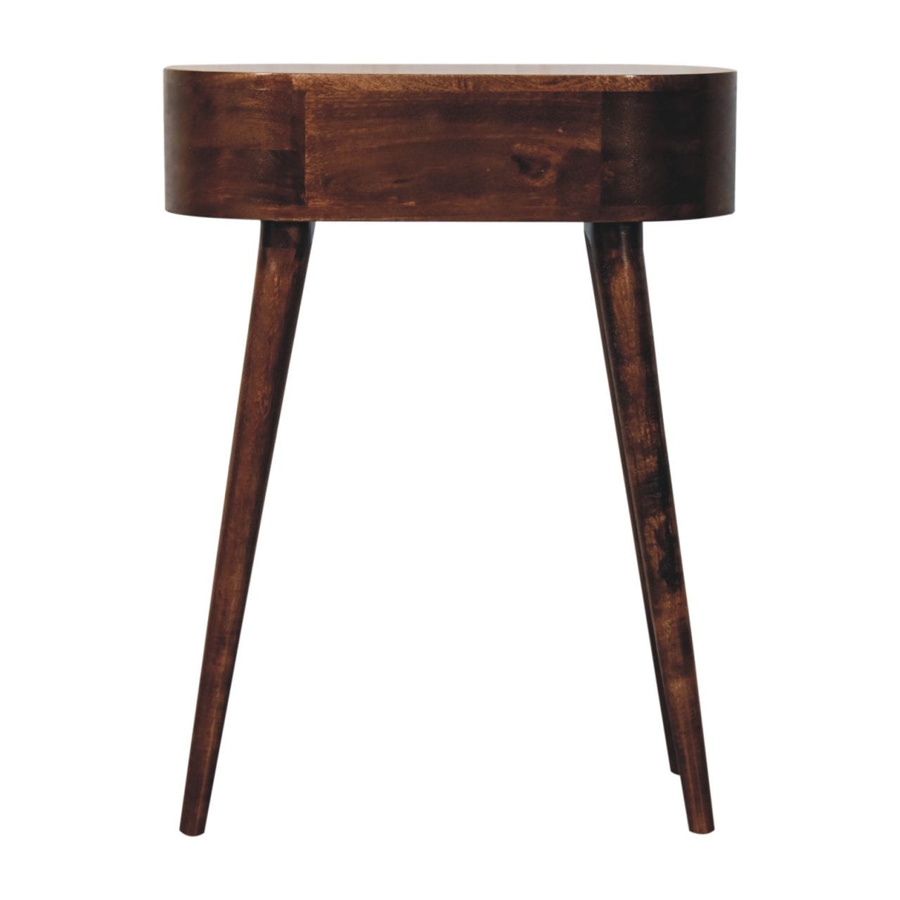 Handcrafted Mini Albion California Walnut Solid Mango Wood Console Table - product view 9 showing handcrafted solid mango...