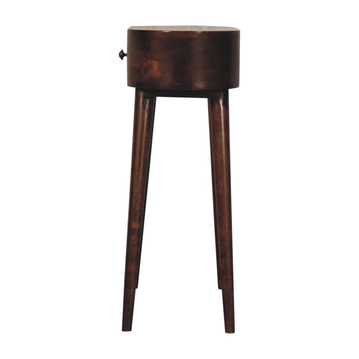 Handcrafted Mini Albion California Walnut Solid Mango Wood Console Table - product view 8 showing handcrafted solid mango...