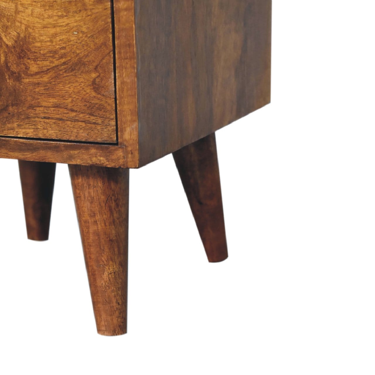 Handcrafted Mini Classic Multi Chestnut Nightstand - Solid Mango Wood Bedside Table for Bedroom - product view 7 showing...