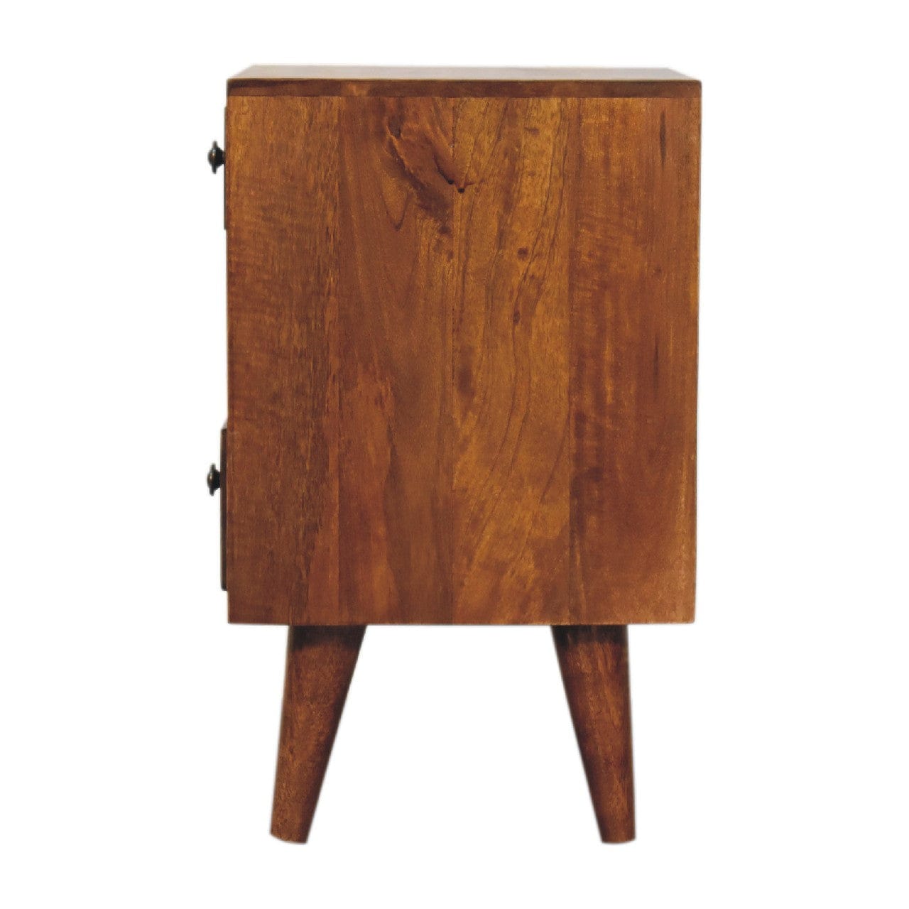 Handcrafted Mini Classic Multi Chestnut Nightstand - Solid Mango Wood Bedside Table for Bedroom - product view 8 showing...