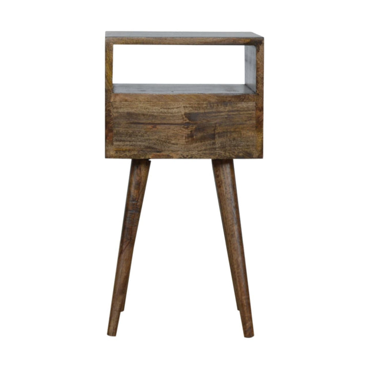 Handcrafted Mini Grey Washed Nightstand - Solid Mango Wood Bedside Table for Bedroom - product view 8 showing handcrafted...
