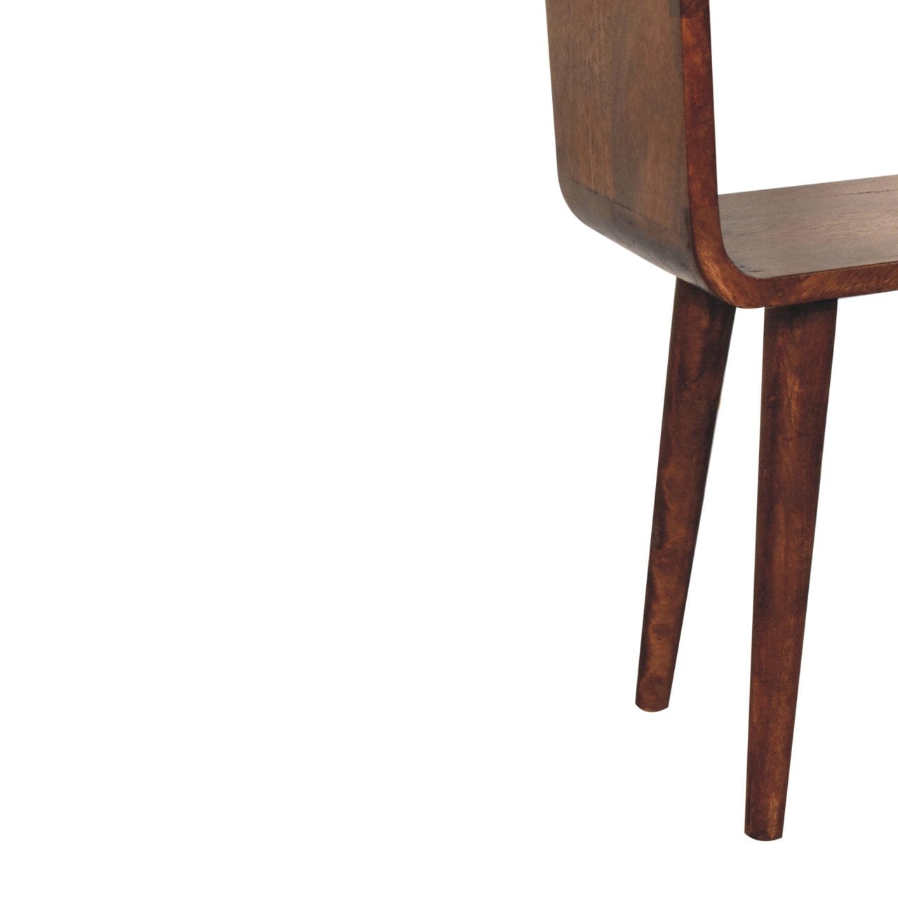 Handcrafted Mini Honey Caramel Curved Open Nightstand - Solid Mango Wood Bedside Table for Bedroom - product view 8...