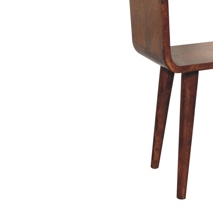 Handcrafted Mini Honey Caramel Curved Open Nightstand - Solid Mango Wood Bedside Table for Bedroom - product view 8...