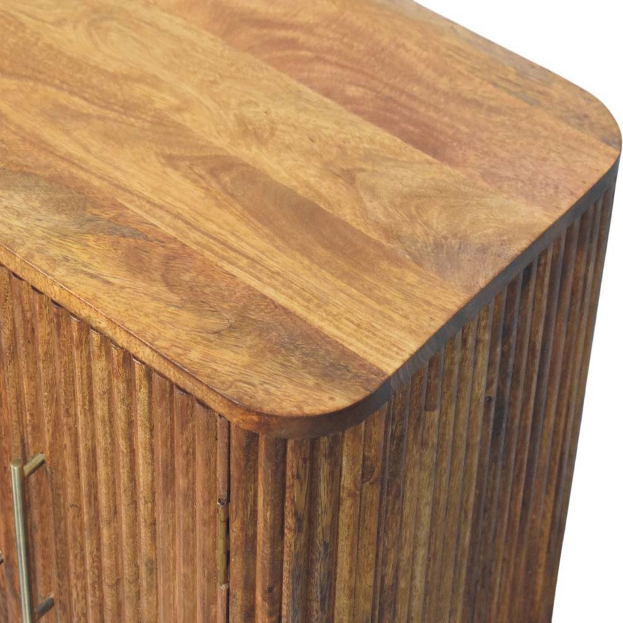 Handcrafted Mini Sideboard - Solid Mango Wood Buffet Cabinet for Dining Room - product view 5 showing handcrafted solid...