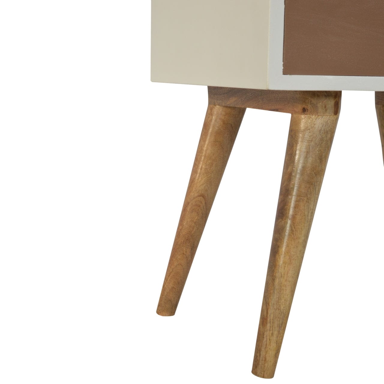Handcrafted Mocha Nightstand - Solid Mango Wood Bedside Table for Bedroom - product view 5 showing handcrafted solid...